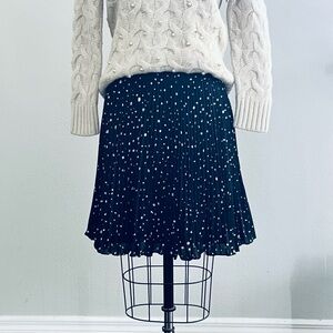 Ann Taylor-Pleated Polka Dot Skirt
